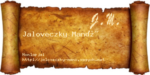 Jaloveczky Manó névjegykártya